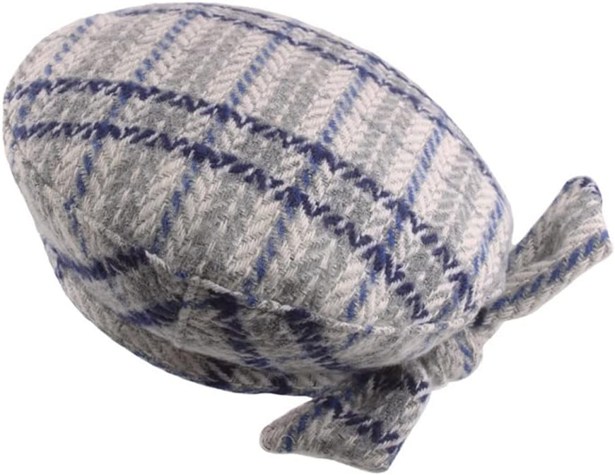 JSEIAJB Autumn and Winter Wool Thread Blended Knitted Beret Ladies Painter Cap Woolen Hat