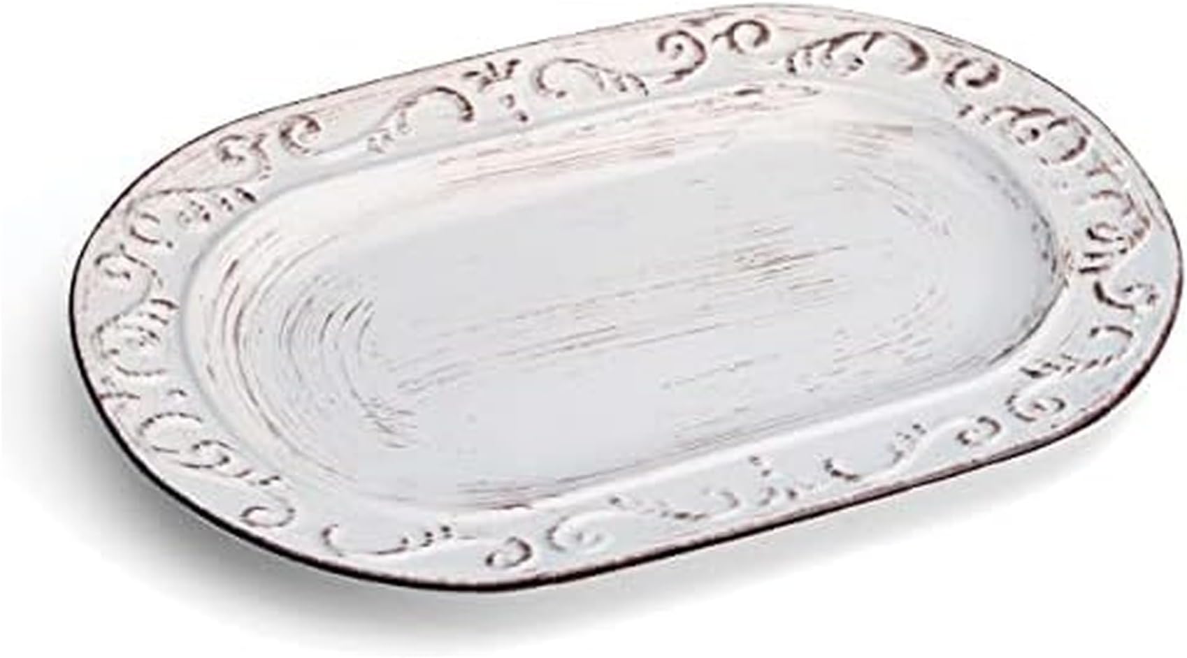 Trellis Serving Platter, 13.75 inch, White
