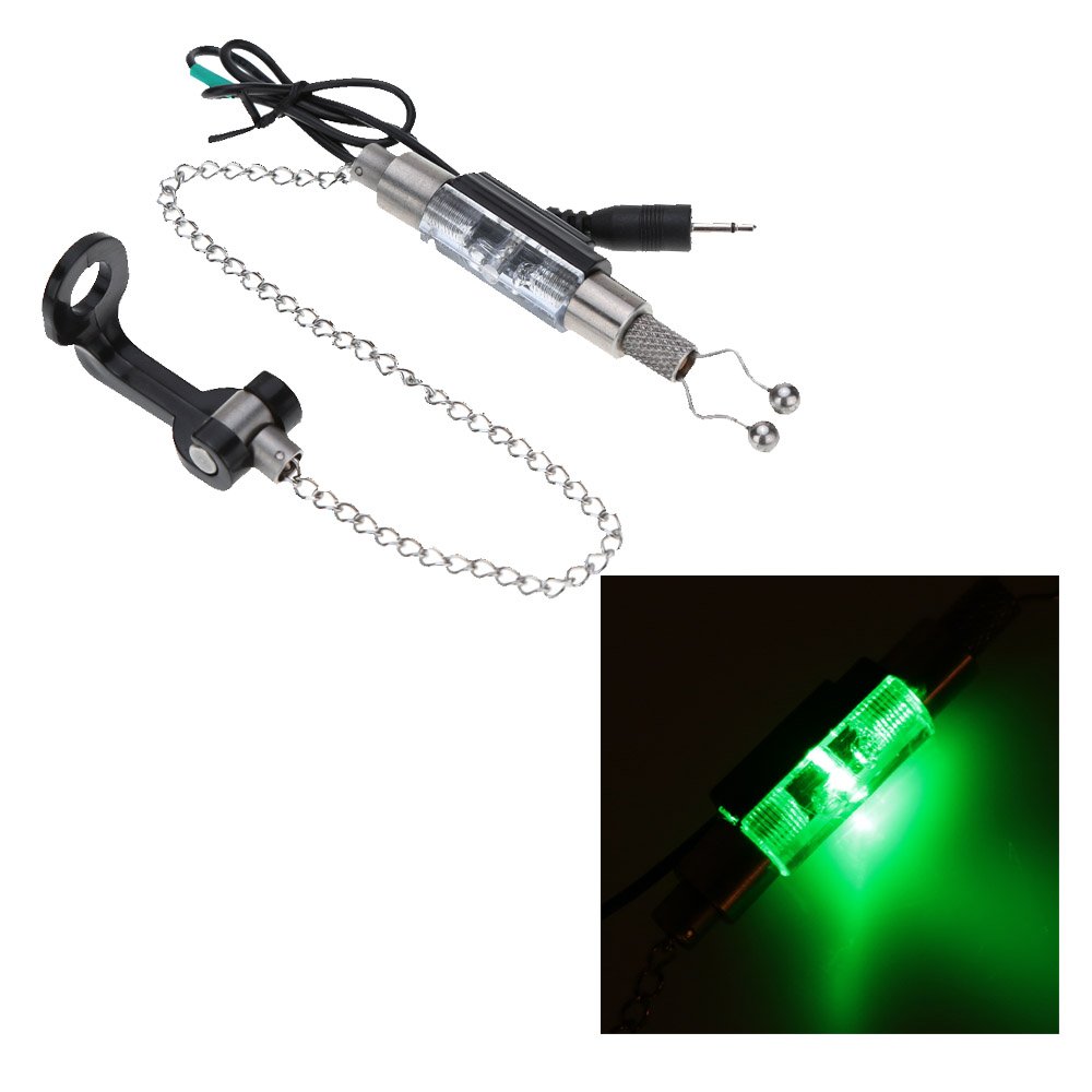Lixada Set di 4 segnalatori di abboccata e scambisti, 1 ricevitore con indicatore LCD e 4 ganci a catena in acciaio inox, con custodia, per pesca alla carpa