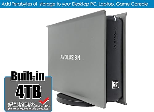Miniatura 2 de Avolusion PRO-5X - Disco duro externo USB 3.0 de 4 TB para PC, Mac, PlayStation y Xbox (gris)