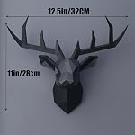 XYQXYQ Geometric Deer Sculpture de mur de tête Moderne Deer Horn Statue suspendu mur 3D Deer Horn Decoration Gallery Salon Resin mural Animal Head Gift (Noir)