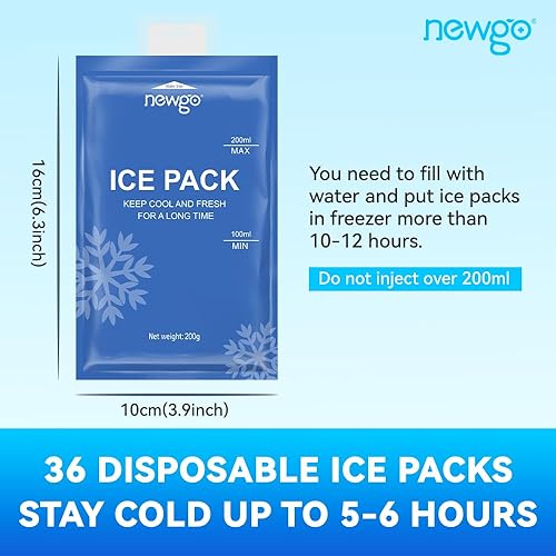 Miniatura 5 de NEWGO Paquetes fríos de gel de hielo seco para envío de alimentos congelados, paquetes de congelador frío de larga duración, bolsa de hielo para