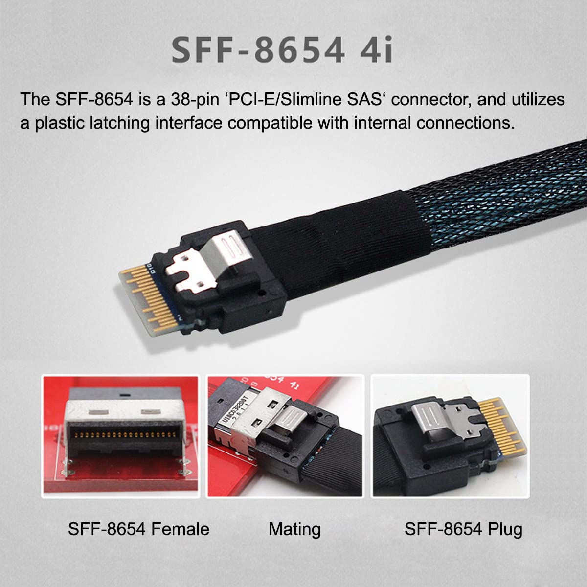 U.2 U2 SFF-8639 SSD to Slimline SFF-8654 4i NVME PCIe Cable for Mainboard SSD 750 p3600 p3700 M.2