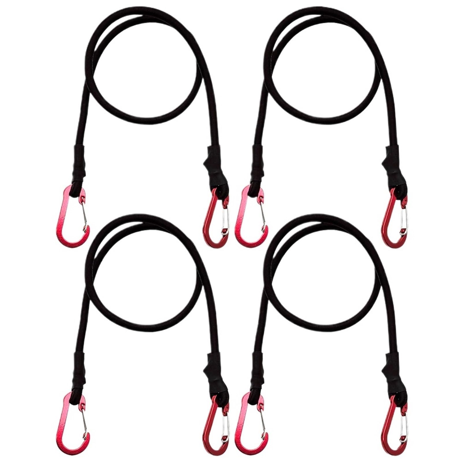 Expander Mit Haken Elastischer Bungee-Kordel-Bindegurt | 20/60/90 cm robuste Karabinerhaken for Gepäckverpackungsseile(4 pcs 60CM)