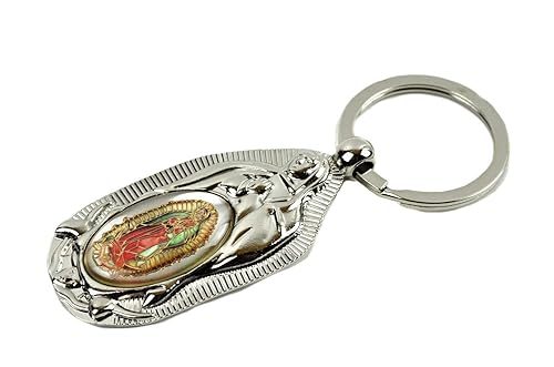 Miniatura 3 de Paquete de 12 llaveros de recuerdo de bautismo Nuestra Señora de Guadalupe Recuerdos de Bautizo