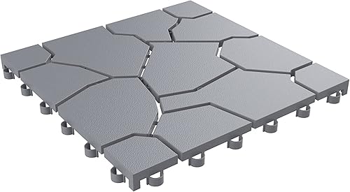 Pure Garden 30-Pack Polypropylene Interlocking Patio Deck Tiles - Weather-Resist