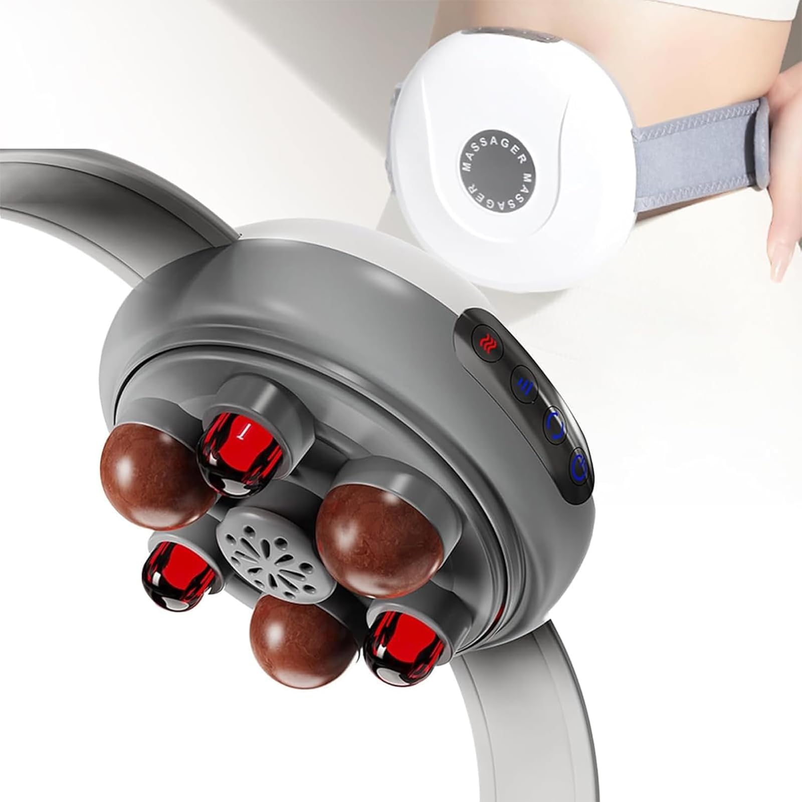 Lhqya Electric Abdominal Massager, Electric Fast Warming Belly Belt, 3-Speed Massage Strength, Front And Back Kneading, Constant Temperature And Heat Compress, For Waist, Abdomen
