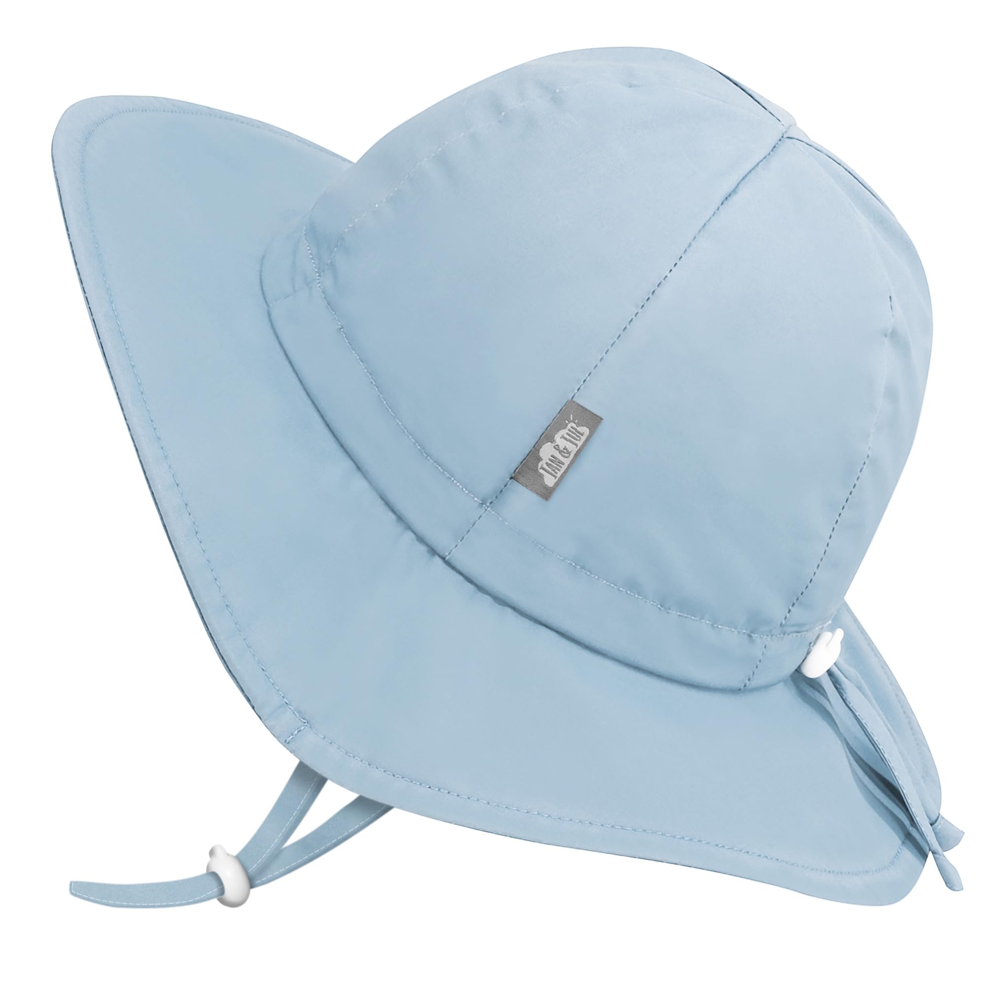 JAN & JUL Cotton Sun-Hat, 50+ UPF Summer Floppy Hat for Babies and Toddlers (M: 6-24 Months, Light Blue)