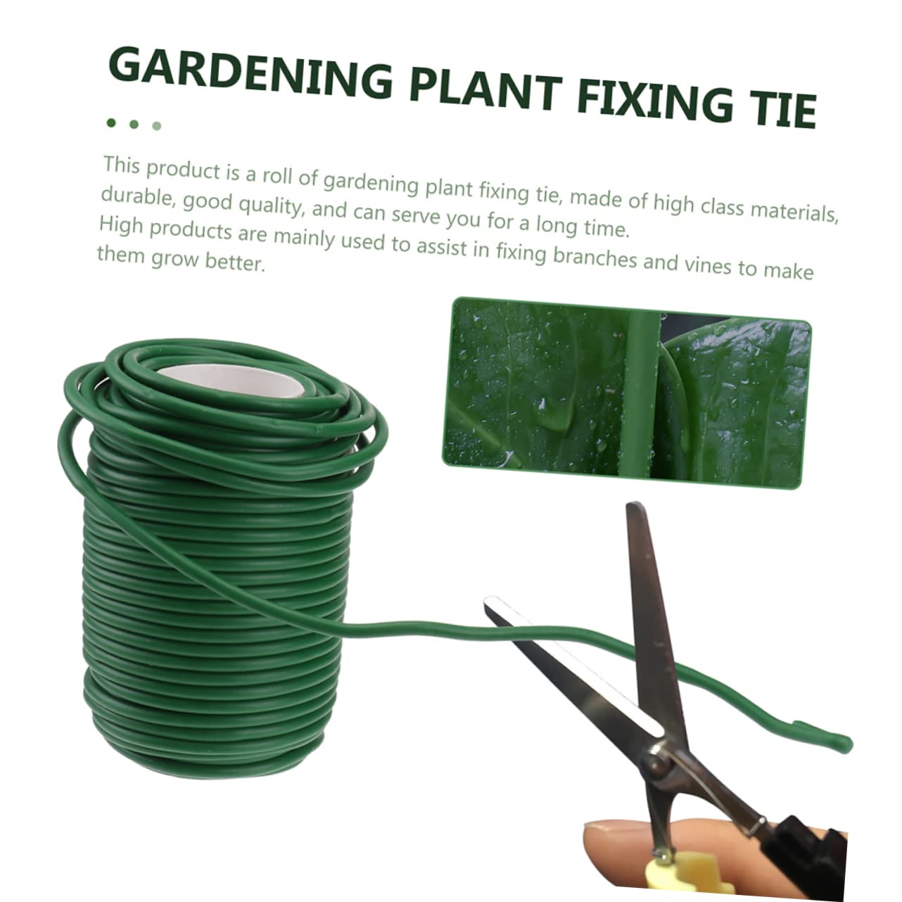 Toyvian Liens Souples pour Plantes de Jardin, 2 Rouleaux TPR Fer Vert | Attaches Réutilisables pour Arbustes et Vignes, Fixation des Fleurs, Usage Extérieur, Lot de 2 Rouleaux