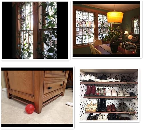 Miniatura 5 de Paquete de 6 barras de tensión para armario, barras de tensión de resorte de 21.6 a 35.4 pulgadas, barra de cortina de tensión ajustable de acero,