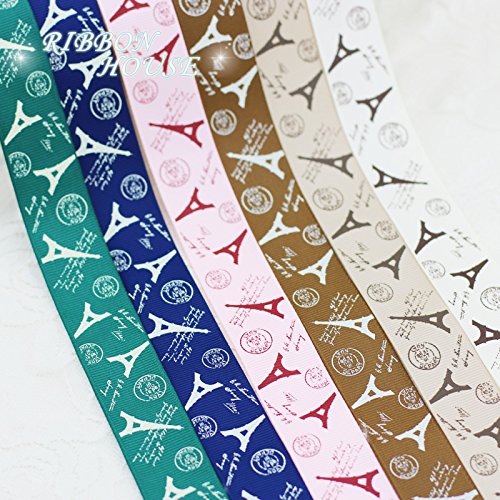 Generic Белый : (5 ярдов/серия) 1 ' ' (25 мм) печатный башня Grosgrain ленты прекрасный мультфильм серии ленты