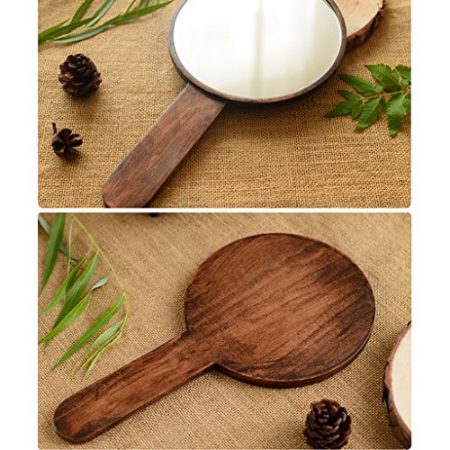 Espejo Maquillaje Retro de Madera Portátil HD miniatura 6