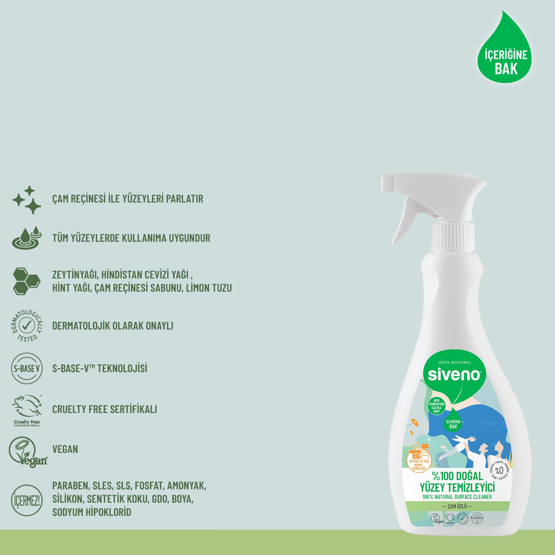 Siveno 500 ml Doğal Yüzey Temizleyici