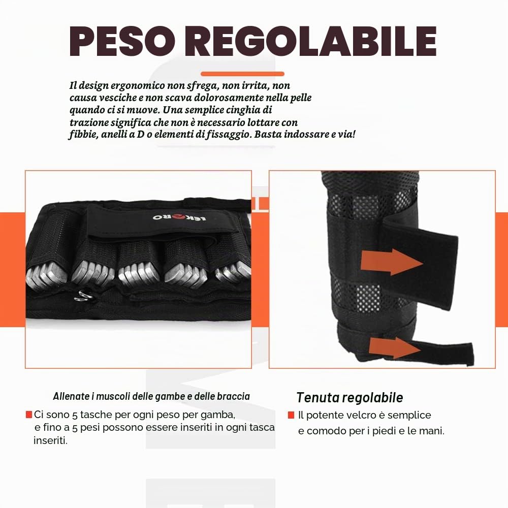 Set di Gilet Pesi Regolabili Con Pesi per Braccia e Gambe - Allenamento di Forza, Giacca e Caviglie in Nylon (Inclusi 96-100 Piastre in Acciaio)