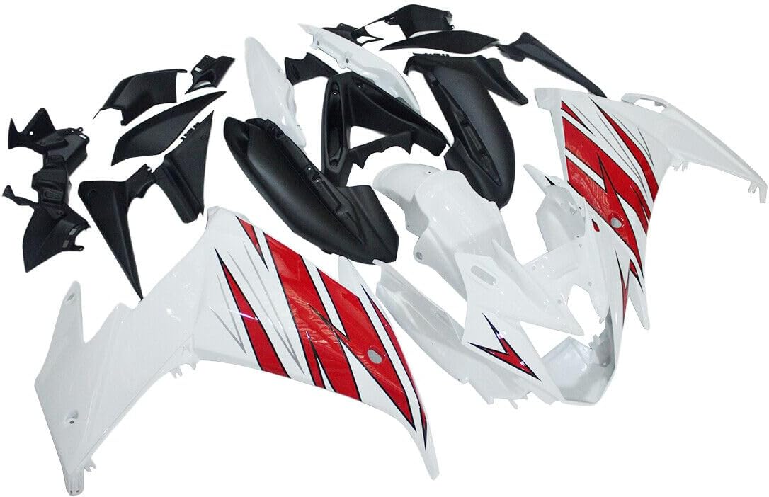 White Red ABS Plastics Complete Fairings Body Kit Fit for Yamaha YZF FZ6R 2009 2010 2011 2012 2013 2014 2015 FZ 6R 09 10 Fairing Kit Motorcycle Body Frame