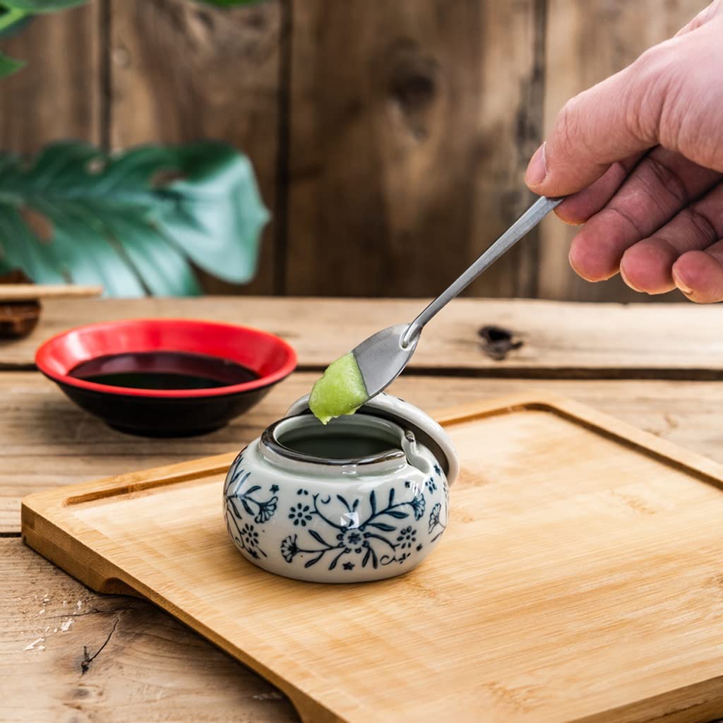 BONAD Gewürztopf-Set Japanisches Keramik-Salzglas, Chili-Glas, Gewürzflaschen-Set, Gewürzbox, Senfglas, Essigtopf, Sojasaucenflasche Gewürzflasche für die Küche