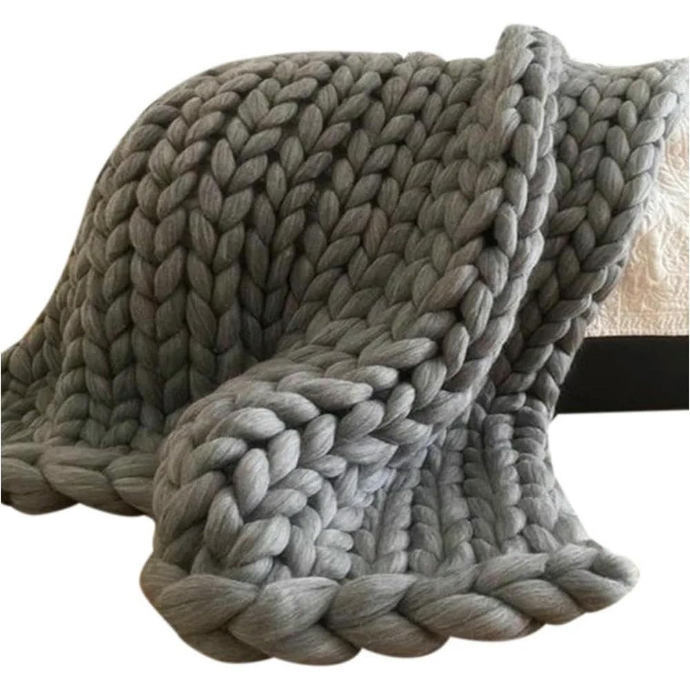 Moda Maglia a Mano Coperta in Lana Merino Spessa Filato Grande Roving Filati Lavorati a Maglia Coperta Calda Copridivano Coperte