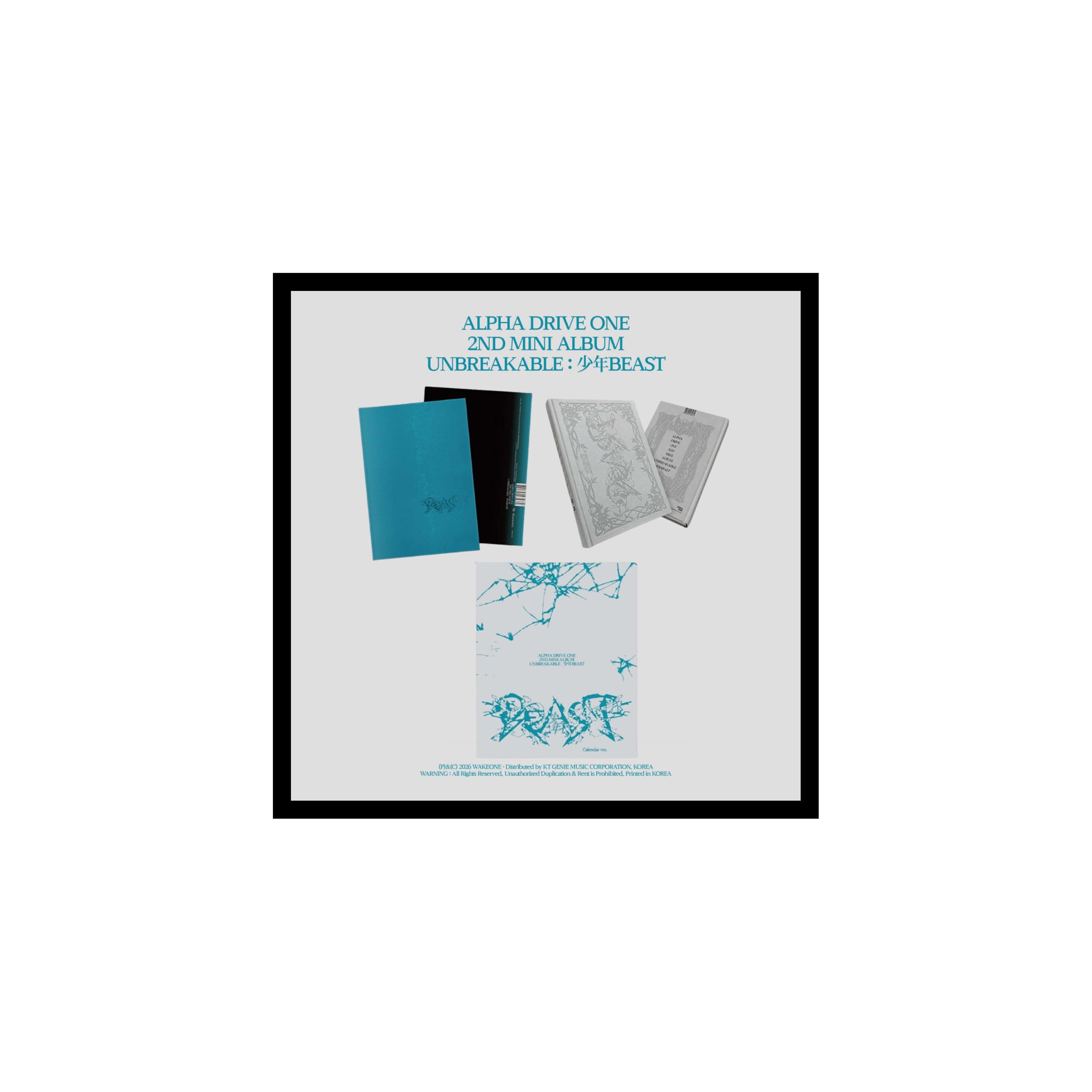 (Zestaw 3 wersji: Kalendarz + Cementic Nest+Fragile Beast) ALPHA DRIVE ONE UNBREAKABLE : BOYBEAST 2. mini album ALD1