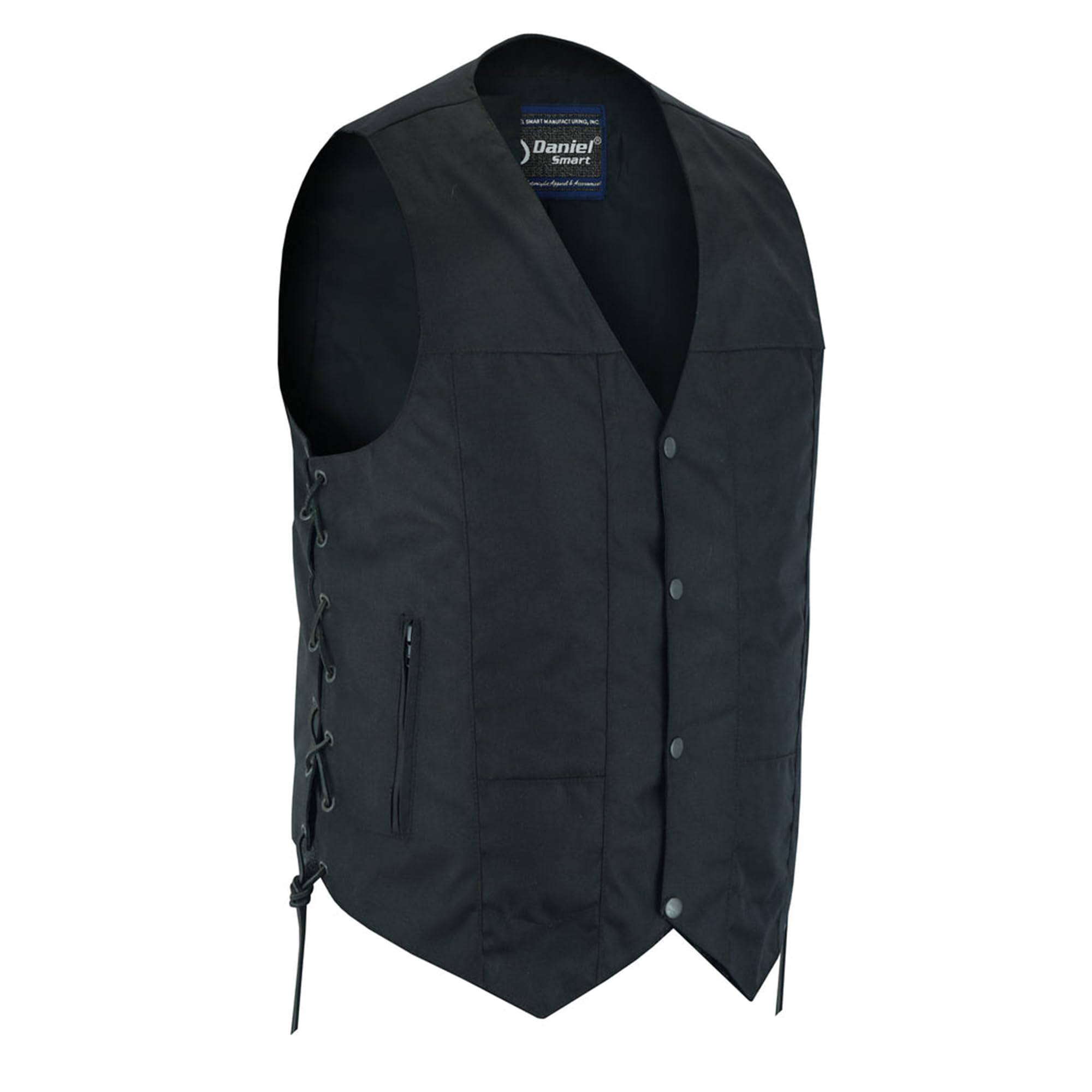 Daniel Smart Men’s Vest - Premium Textile Material Motorcycle Vest for Men’s Unique Design with concealment Armory Pocket (Large)