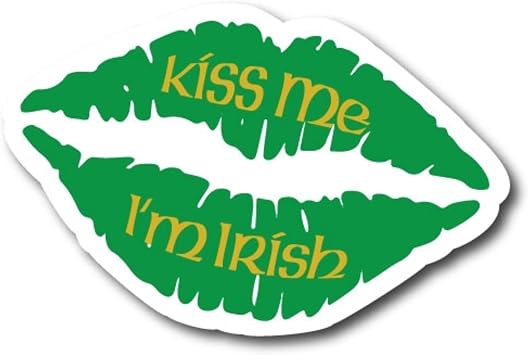 Magnet Me Up Kiss Me Im Irish St. Patricks Day Green Lips Magnet Decal, 6 Inches, Heavy Duty Automotive Magnet for Car Truck SUV, Fridge, Mailbox, Any Magnetic Surface, Crafted in USA