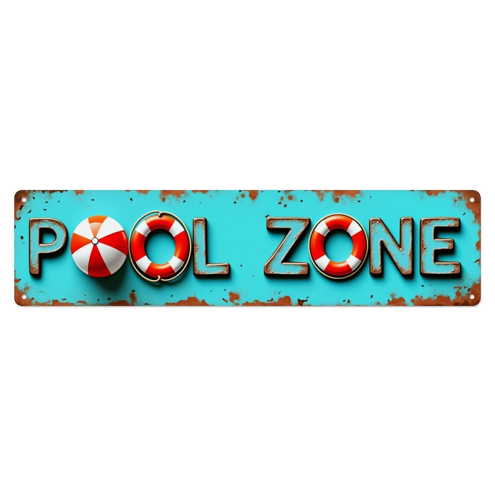 Ldfuieksufg Style Pool Zone Decorative Sign Vintage Aluminium Metal Sign, Retro Wall Decor For Home, Bar, Garage & Farmhouse 10 * 40Cm