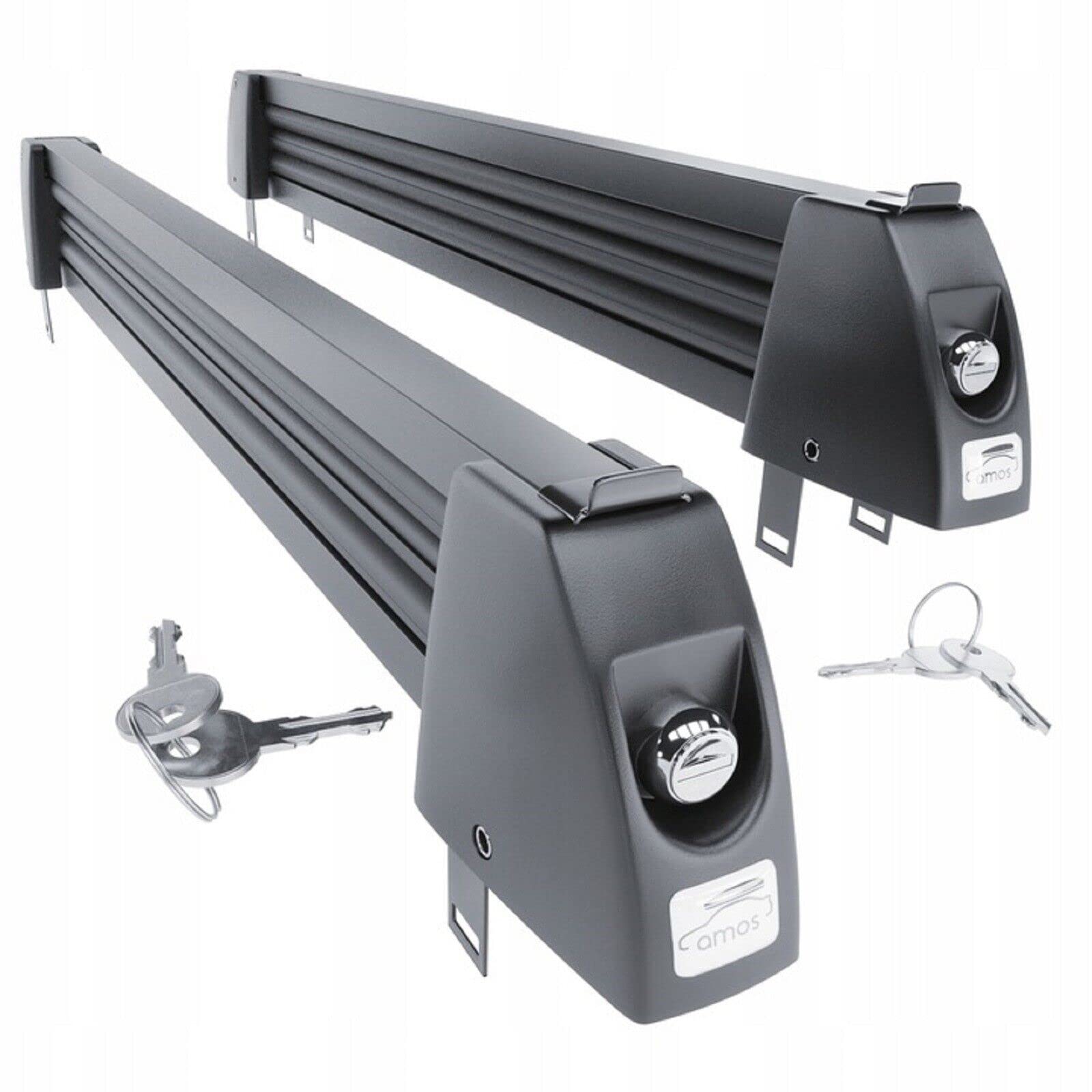 QLS Ski und Snowboardhalter Ski Lock 5 58 cm mit Schloss Schwarz | Transport von bis zu 5 Paar Ski oder 4 Snowboards mit Diebstahlschutz passend für T Profil Rechteck Oval und Aero Träger