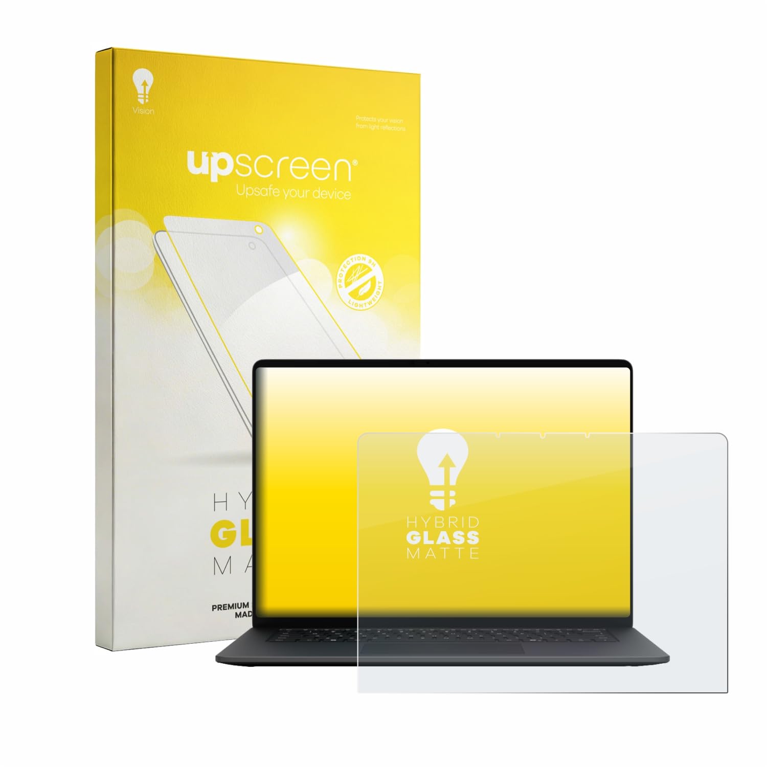 upscreen Lámina Cristales para Microsoft Surface Laptop 15" 2026 | , Mate Protección Pantalla Made in Germany, Anti-Reflejos 9H Dureza Hybrid Tempered Glass
