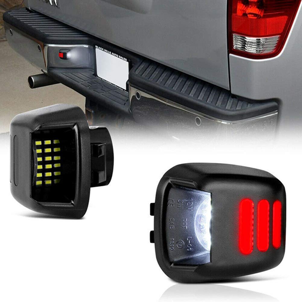 Éclairage de plaque d'immatriculation LED pour Nissan Navara D40 Frontier 2007-2019 Titan Xterra Armada Suzuki Equator avec tube de néon à LED rouge