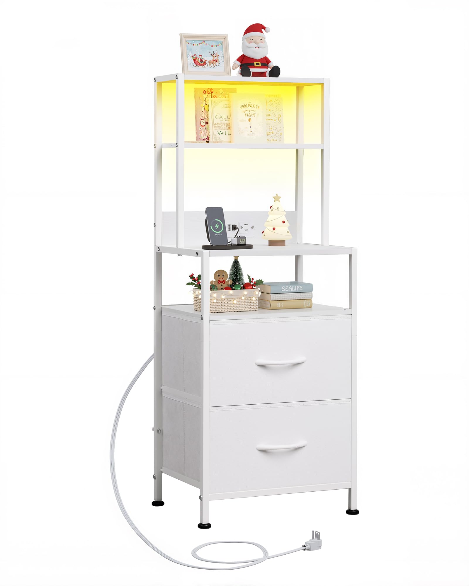 WLIVE LED 4-Tier Nightstand