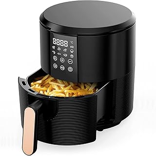 Friteuse Electrique Pro Air Fryer Sans Huile Cuve Amovible Petit Electroménager Cuisine Airfryer Avec Écran Tactile LCD , 8 Programmes Prédéfinis, Temps et Température réglables, 1300W, 3L