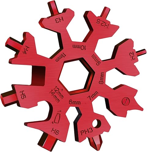 Multiherramienta de copo de nieve 18 en 1, kit de destornillador plano Phillips, llaveabridor de botellas, equipo de campamento EDC, regalos para
