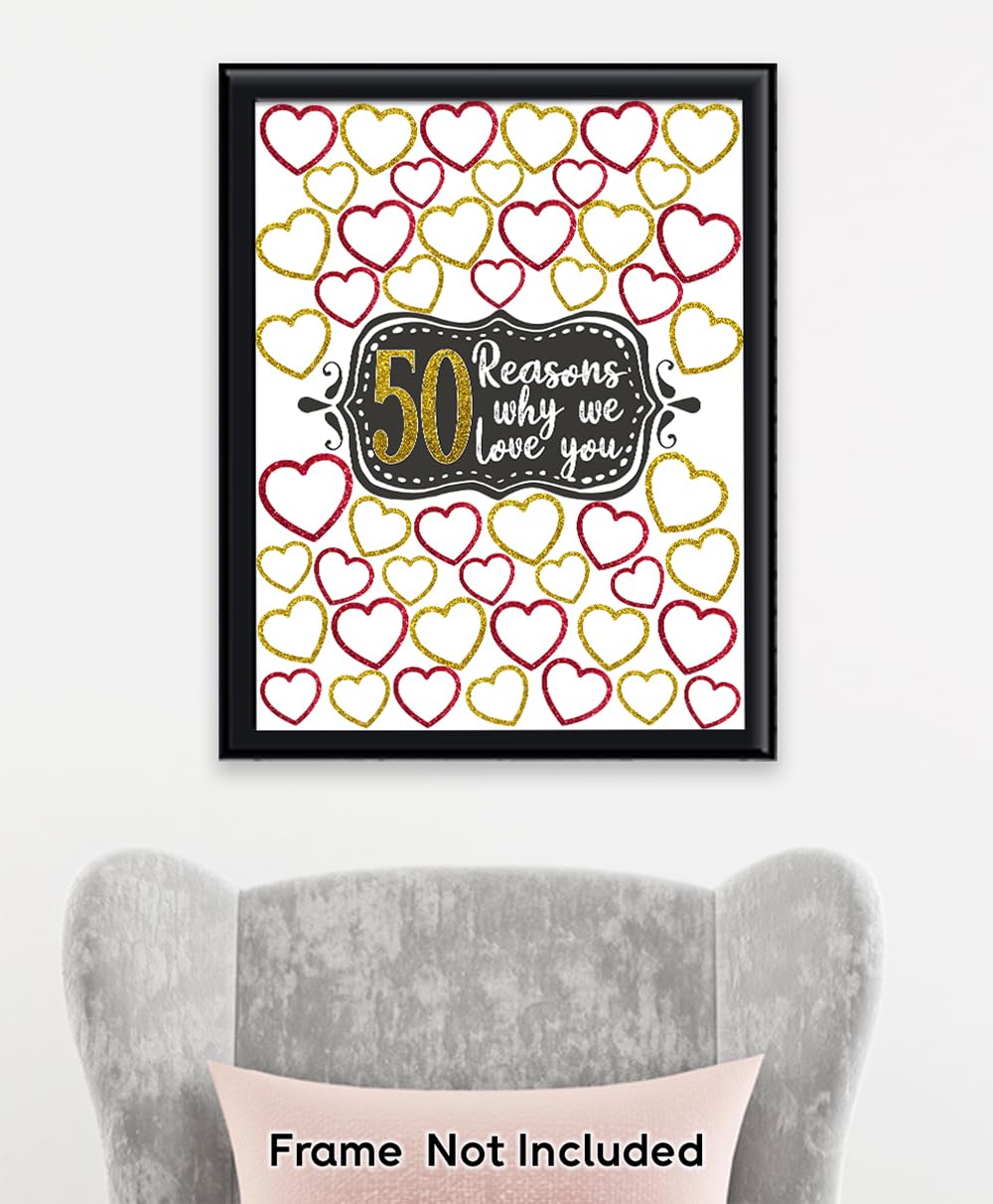 Amazon.com: 50 Reasons Why We Love You 16x20 Unframed Poster