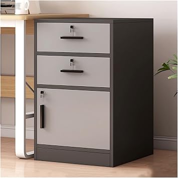 Drawer Mobile File Cabinet Office Filing CabinetWooden Two-Drawer Storage Cabinet with One DoorFiling Cabinet with LockMulti-Layer StorageSmall Side Cabinet File CabinetBlack
