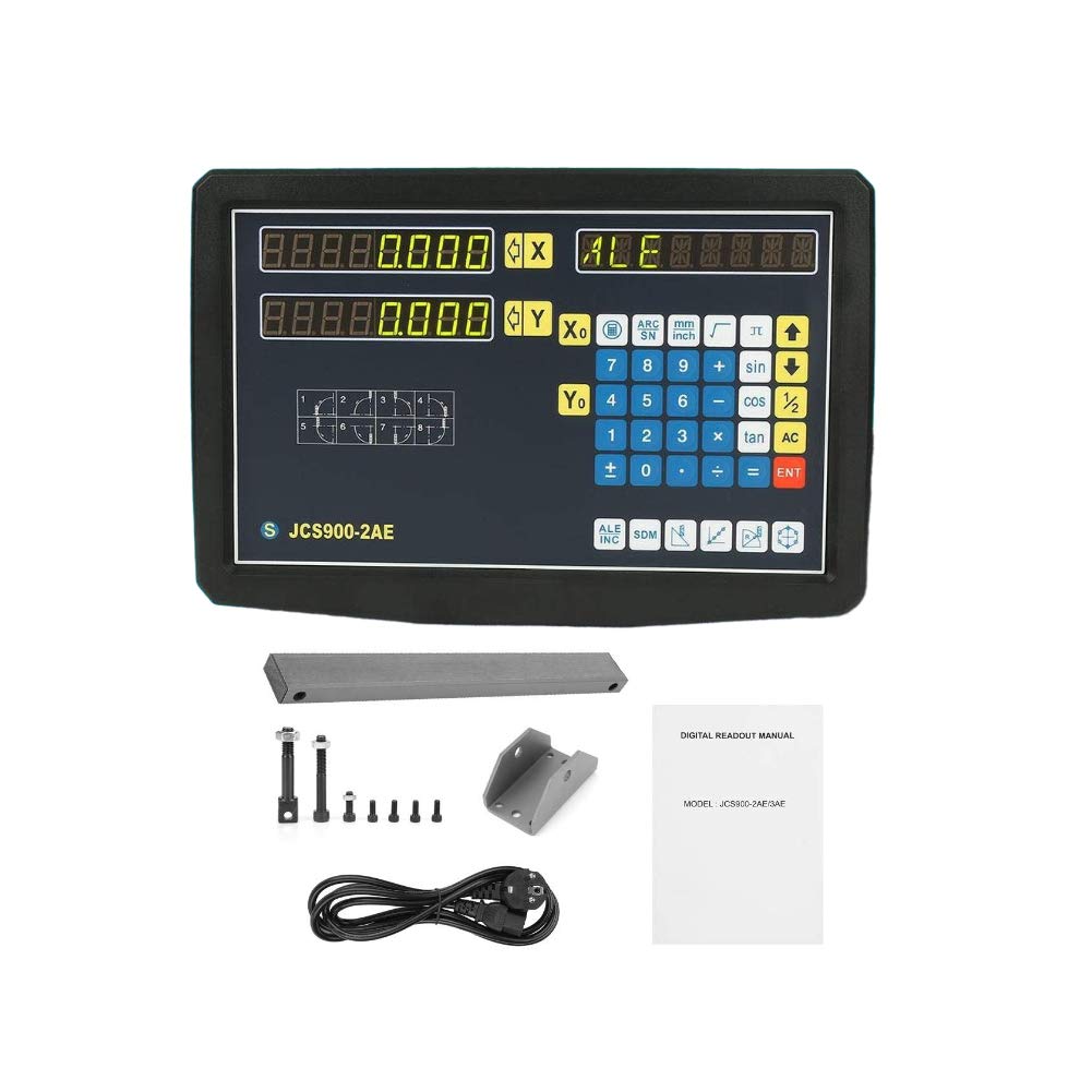 Lectura digital de 2 ejes, pantalla DRO Lectura digital, escala lineal de 0-3020 mm, función múltiple para torno, alta frecuencia de escaneo, para fresadora, amoladora, etc. 110-240 V