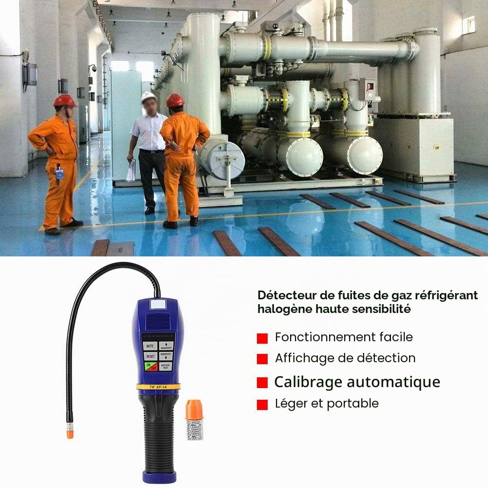 Détecteur de Fuite de gaz XP-1A Détecteur de Fuite de gaz halogène Haute sensibilité SF6 Analyseur de détecteur de Fuite de réfrigérant Détecteur de gaz Sonde Flexible en Acier Inoxydable