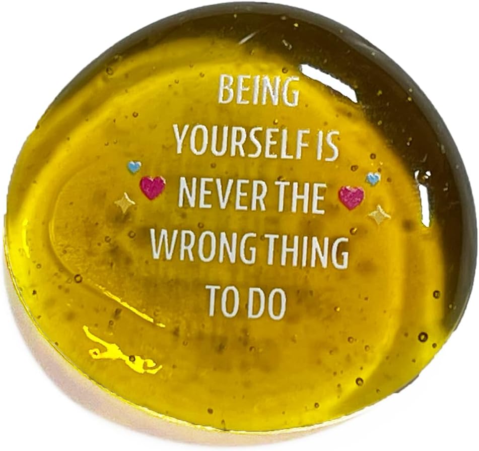 Lifeforce Glass Pride Stones, Set of 100 Empowering Pride and Diversity Glass Stones Printed with Text and Images with Retail Display