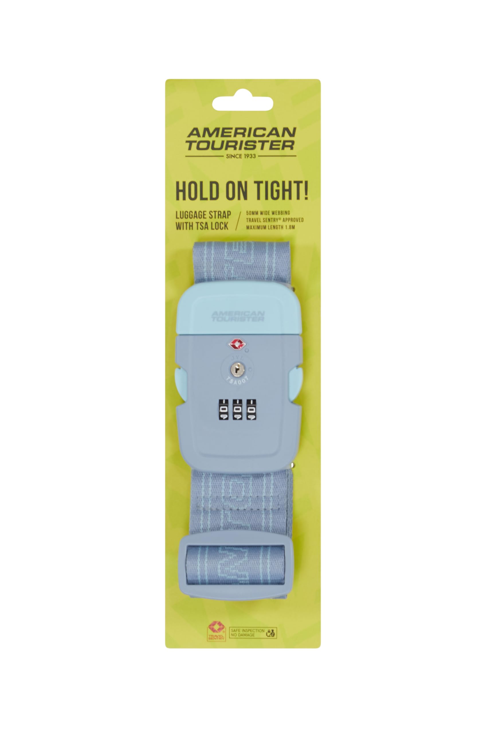 American Tourister - Luggage Strap with TSA Lock, Secure Suitcase Belt for Travel, Stone Blue/Blue