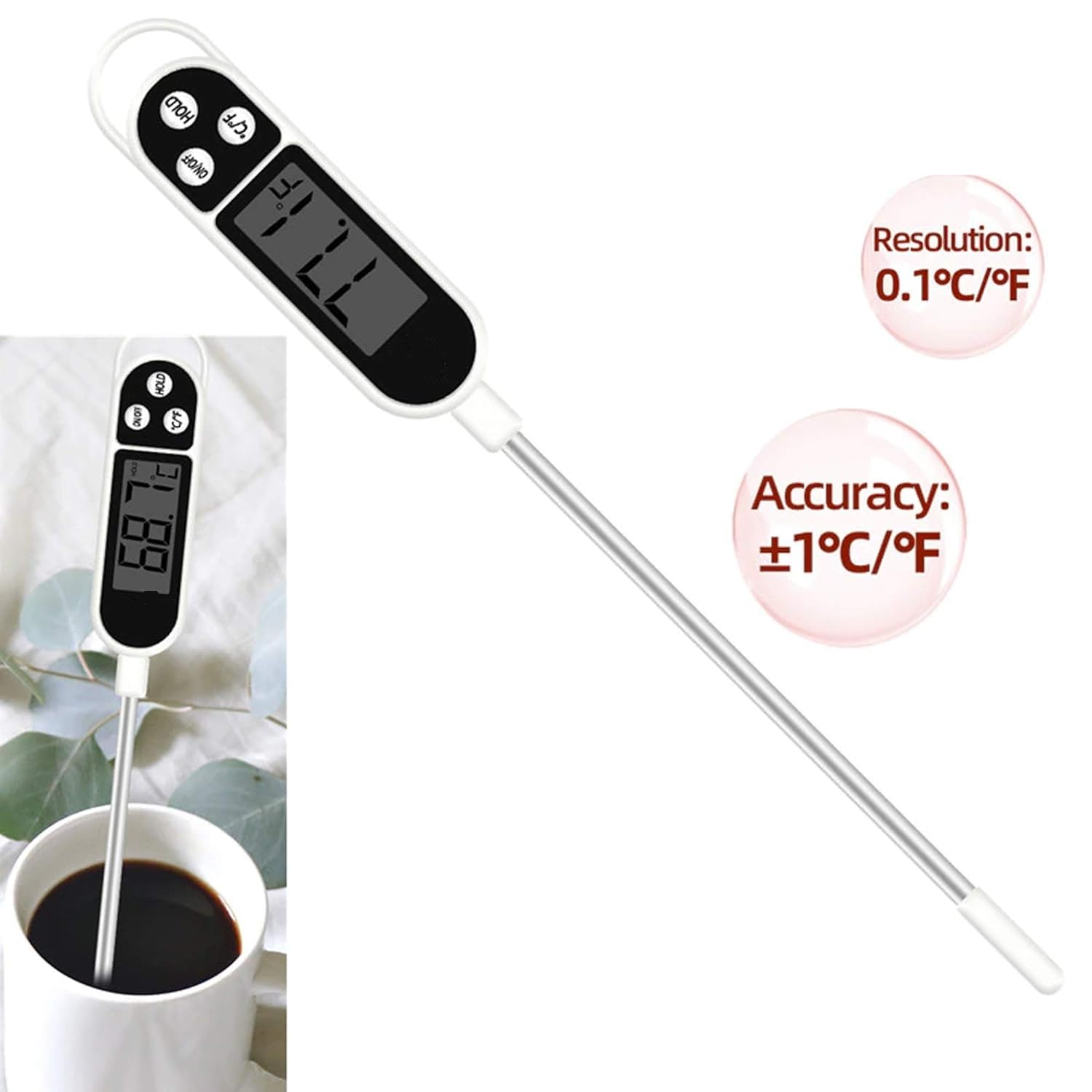 Sakrai Large Digital LCD Cooking Food Meat Probe Kitchen BQB Thermometer Temperature Test Pen Instant Read, for Candy, Milk, Oil, Liquid, Lab Chemical - Image 5 thumbnail