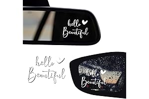 3 x Hello Beautiful Car Mirror Affirmation Decal