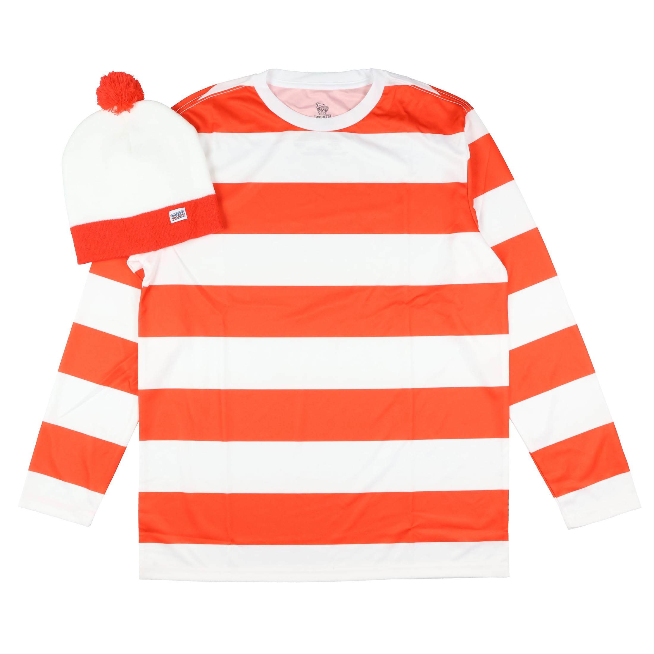 Where's Waldo Costume - Officially Licensed Costume, Shirt, Hat & Glasses - Halloween Cosplay Costume Set