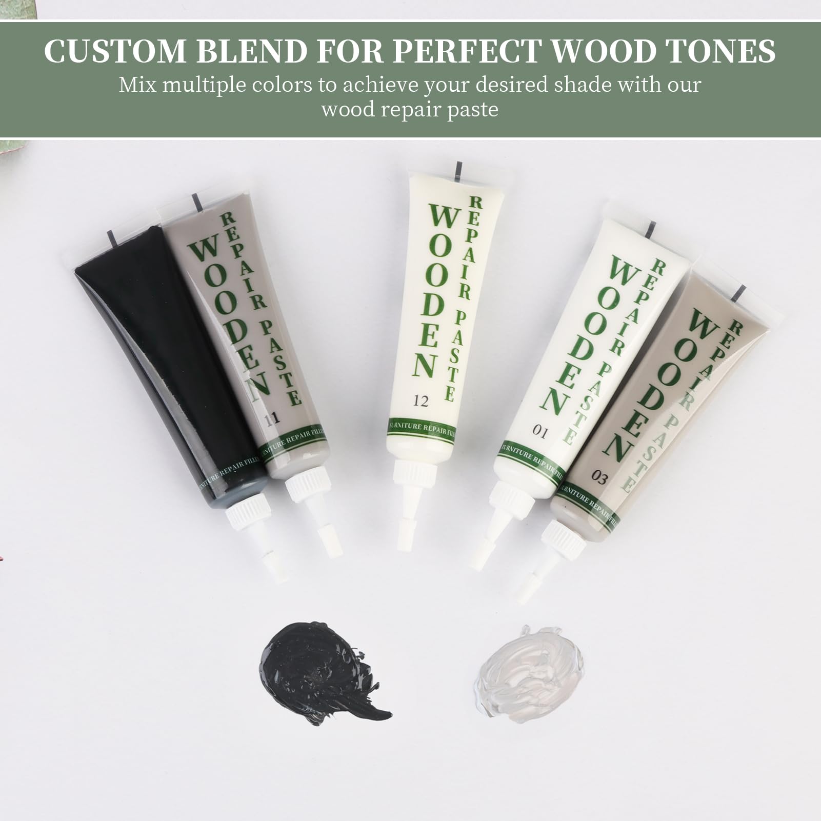 Penriter Grey Wood Fillers Wooden Furniture Repair Kit, Oak Laminate Floor Repair Kit for Wooden Cabinet Door - Image 4