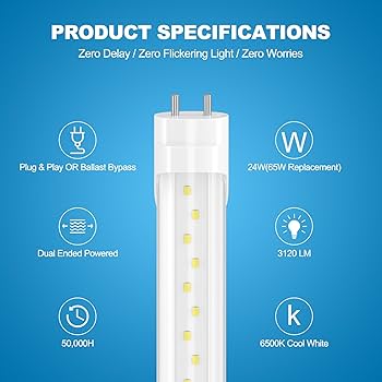 Airseafar 16-Pack LED Shop Lights 4ft, Ballast Bypass T8