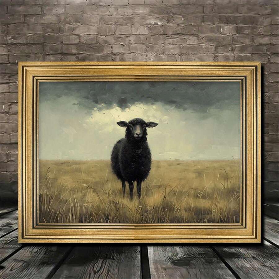 Affiche mouton noir vintage pour une déco de ferme authentique - 2