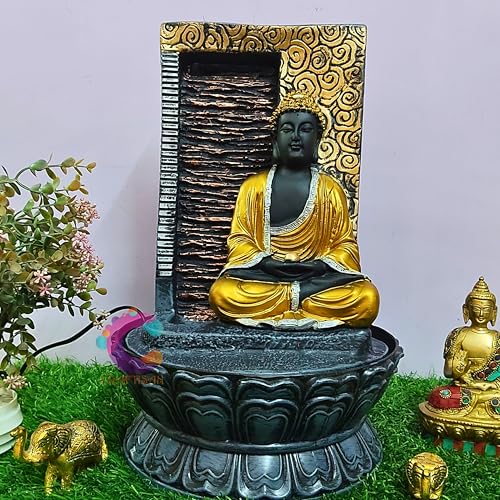 Image of Decorative Water Fountain for Home Decor, Office, Indoor & Outdoor, Garden, Puja Room, Vaastu, Reception, Spa, Gifting. (Meditating Buddha C-066)