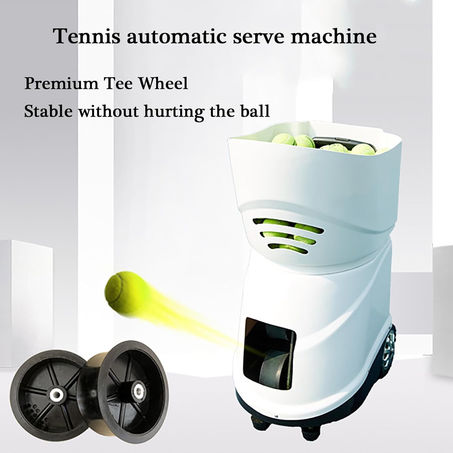 Máquina lanzapelotas de tenis portátil, lanzador automático de pelotas de tenis, tiempo de funcionamiento de 6 a 8 horas, gran capacidad para 150, control de aplicación móvil, modos de entrenamiento