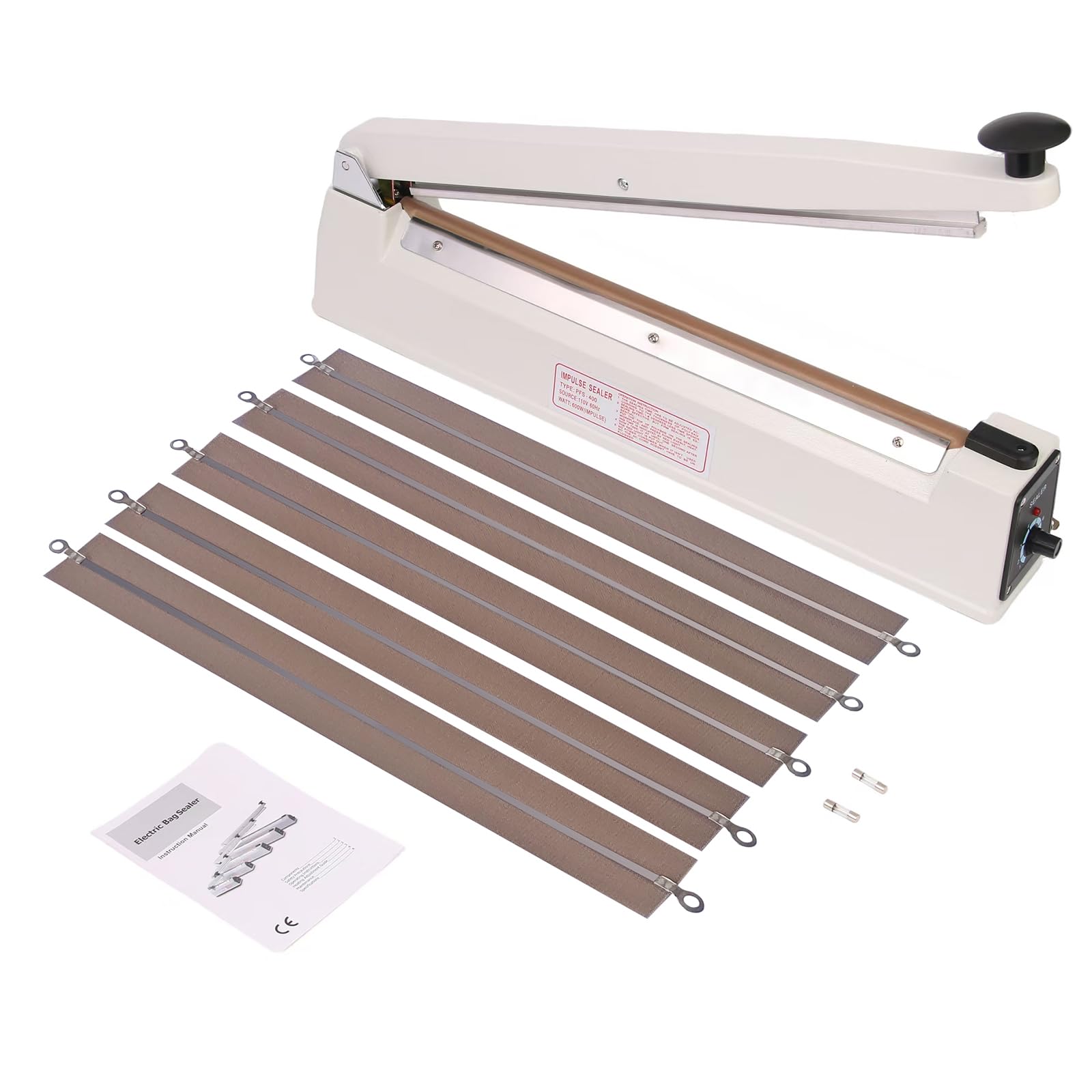 16 "Aviation corpo in alluminio sigillatore a impulso borse manuale sigillatore di calore con striscia di tenuta da 3 mm per sacchetti di plastica PE PP, sacchetti termoretraibili Sigillanti