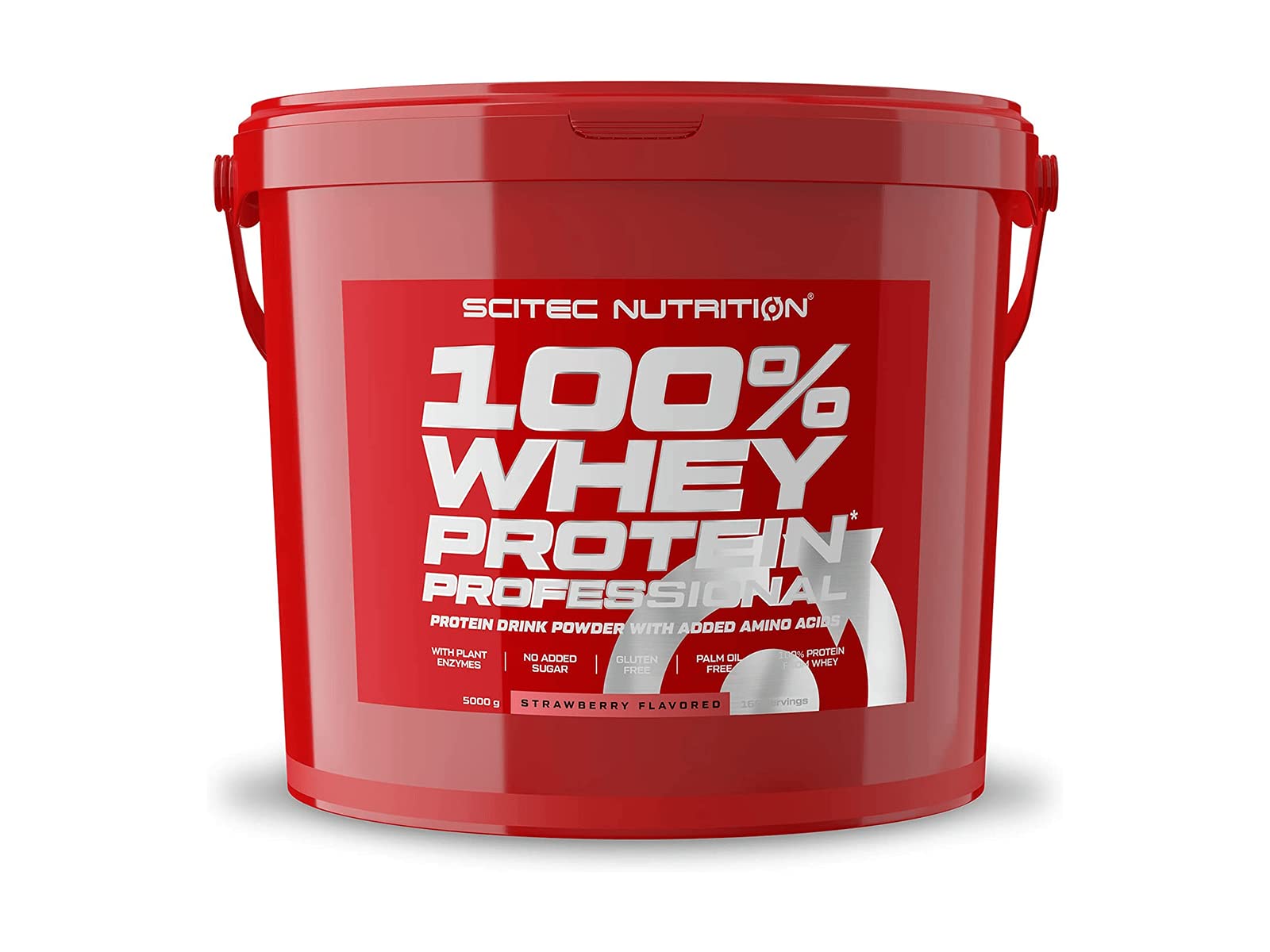 Scitec Nutrition 100% Whey Protein Professional 5kg - Enhanced Formula Gluten Free and Sugar-Free Strawberry Flavor