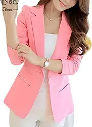 Blazer Feminino Aberto Frontal Slim Fit Escritório Negócios Manga Longa