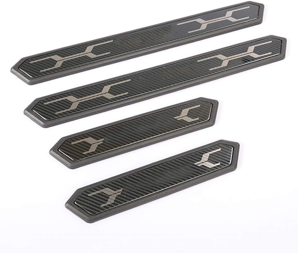XITER 4PCS for Toyota RAV4 2019-2025 Carbon Fiber Car Door Sill Scuff Plate Guard Sills Door Entry Guard Protector Trim Autoparts Accessories (Not LED)