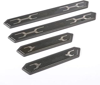XITER 4PCS for Toyota RAV4 2019-2025 Carbon Fiber Car Door Sill Scuff Plate Guard Sills Door Entry Guard Protector Trim Autoparts Accessories (Not LED)